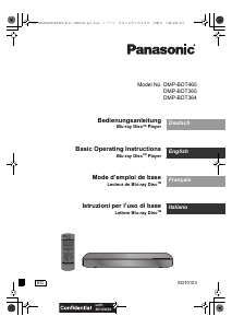 Bedienungsanleitung Panasonic DMP-BDT365EG Blu-ray player