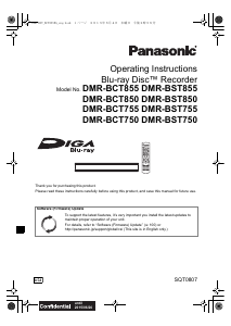 Handleiding Panasonic DMR-BCT750EG Blu-ray speler