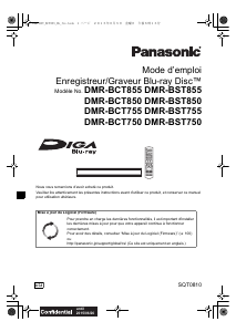 Mode d’emploi Panasonic DMR-BST855EG Lecteur de blu-ray