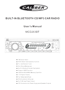 Handleiding Caliber MCD263BT Autoradio