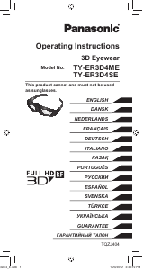 Manual de uso Panasonic TY-ER3D4ME Gafas 3D