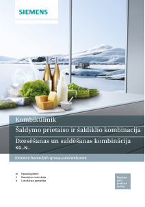 Rokasgrāmata Siemens KG36NVW45 Ledusskapis ar saldētavu