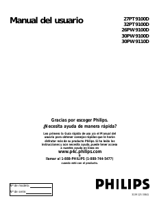 Manual de uso Philips 26PW9100D Televisor