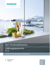 Käyttöohje Siemens KI28DA20 Jääkaappipakastin