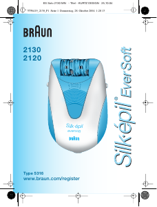 Mode d’emploi Braun 2120 Silk-epil EverSoft Epilateur