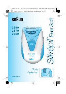 Mode d’emploi Braun 2550 Silk-epil EverSoft Epilateur
