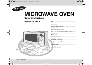 Manual Samsung M182DN Microwave