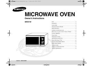 Manual Samsung MW81W Microwave