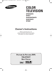 Manual Samsung SP-62T8HE Television