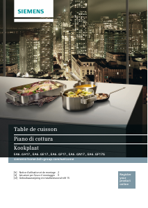 Mode d’emploi Siemens EA645GH17M Table de cuisson