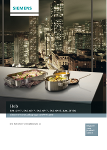 Manual Siemens EA645GN17 Hob