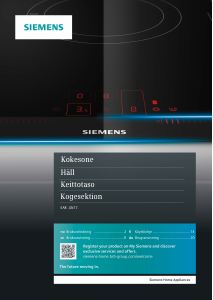 Käyttöohje Siemens EA845GN17 Keittotaso