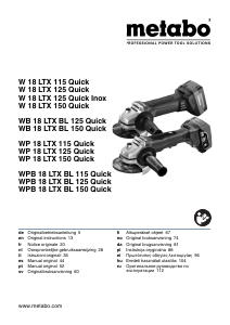 Instrukcja Metabo WB 18 LTX BL 125 Quick Szlifierka kątowa