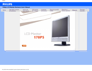 Manual Philips 170P5EB LCD Monitor
