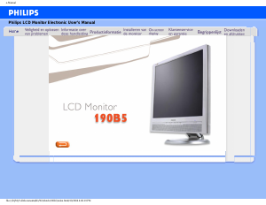 Manual Philips 190B5CB LCD Monitor