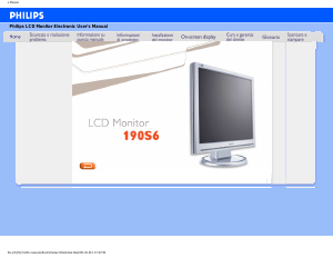 Manual Philips 190S6FB LCD Monitor