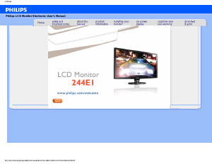 Handleiding Philips 244E1SW LCD monitor