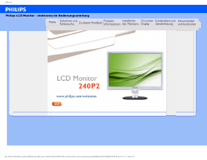 Manual Philips 240P2EB LCD Monitor