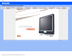 Manual Philips 190X5FB LCD Monitor