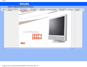Manuale Philips 200P4VG Monitor LCD