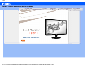 Bedienungsanleitung Philips 190E1SB LCD monitor