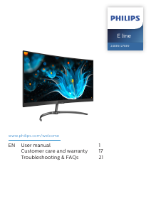 Handleiding Philips 248E9QHSB5 LED monitor