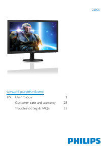 Handleiding Philips 223G5LHSB LED monitor