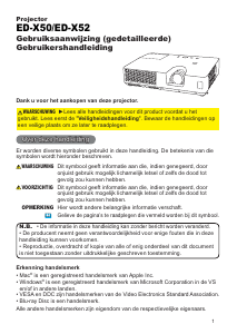 Handleiding Hitachi ED-X50EP Beamer