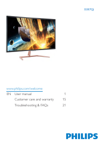 Handleiding Philips 323E7QJSA8 LED monitor