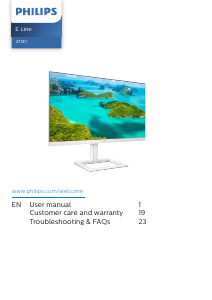 Handleiding Philips 273E1EW LED monitor
