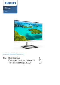 Handleiding Philips 241E1W LED monitor