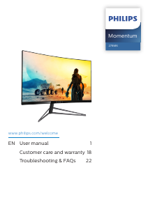 Handleiding Philips 278M6QJEB5 LED monitor