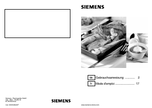 Mode d’emploi Siemens ER926SB90D Table de cuisson