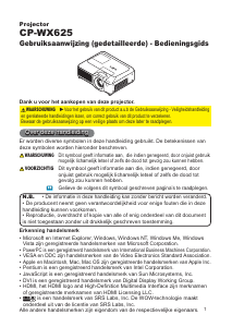 Handleiding Hitachi CP-WX625W Beamer