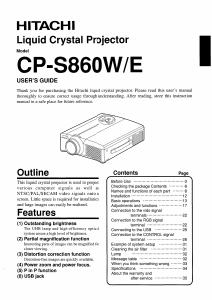 Manual Hitachi CP-S860W Projector