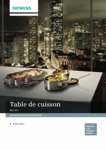 Mode d’emploi Siemens EX607LYC1E Table de cuisson