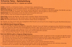Bedienungsanleitung Noris Piggy Yahtzee