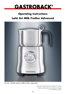 Manual Gastroback Latte Art Milk Frother
