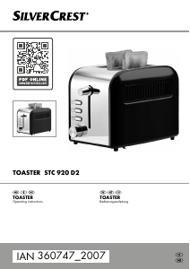 Manual SilverCrest IAN 360747 Toaster