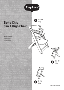 Manual Tiny Love Boho Chic Cadeira alta para bebé
