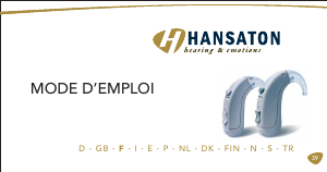 Mode d’emploi Hansaton Basic Aide auditive