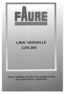 Mode d’emploi Faure LVN260W Lave-vaisselle