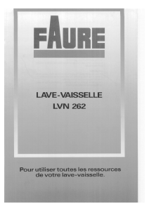 Mode d’emploi Faure LVN262W Lave-vaisselle