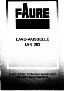 Mode d’emploi Faure LVN363W Lave-vaisselle