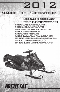 Mode d’emploi Arctic Cat F 1100 Turbo Sno Pro Scooter des neiges