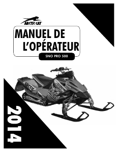 Mode d’emploi Arctic Cat Sno Pro 500 Scooter des neiges