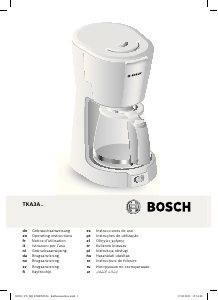 Kullanım kılavuzu Bosch TKA 3A031 Kahve makinesi