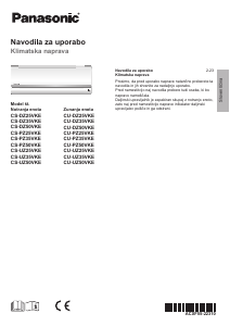 Priročnik Panasonic CU-UZ50VKE Klimatska naprava