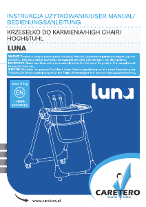 Instrukcja Caretero Luna Krzesełko do karmienia