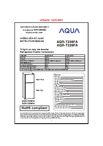 Hướng dẫn sử dụng Aqua AQR-T239FA Tủ đông lạnh